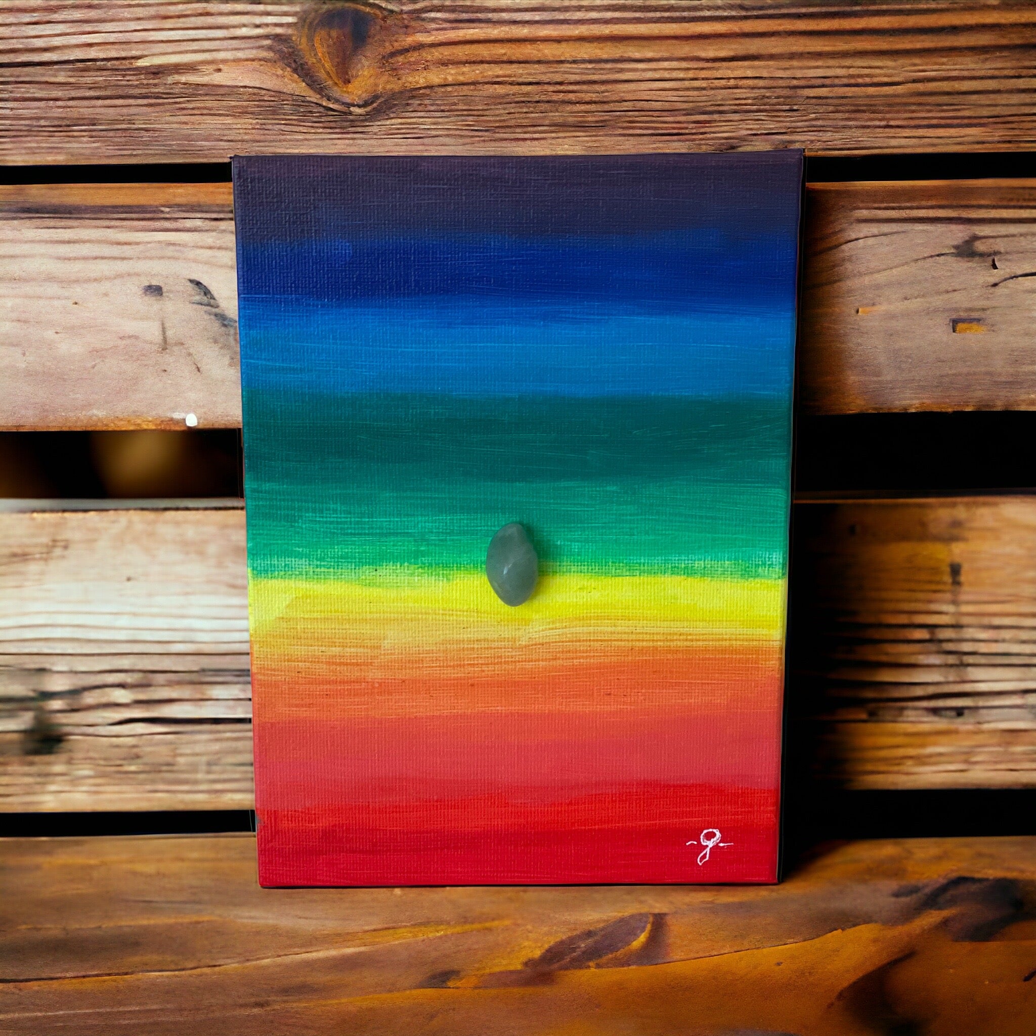 Quadro "Un Mare di Arcobaleno" di Giulia Regain: arte ispirata, colori 