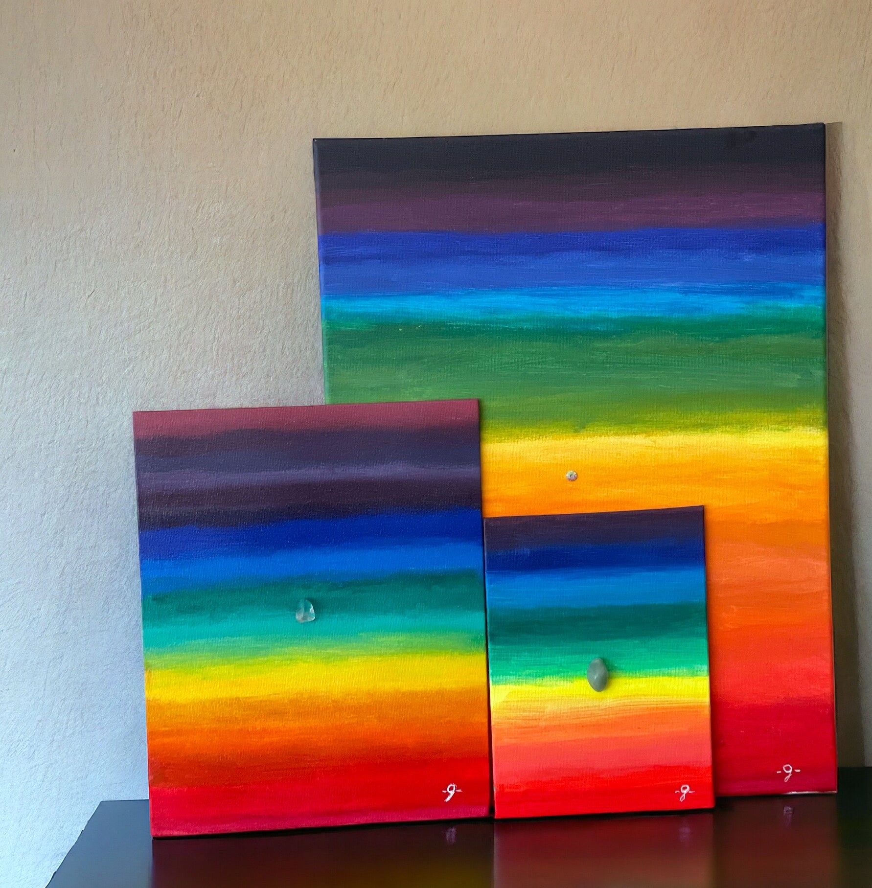 Quadro "Un Mare di Arcobaleno" di Giulia Regain: arte ispirata, colori vib