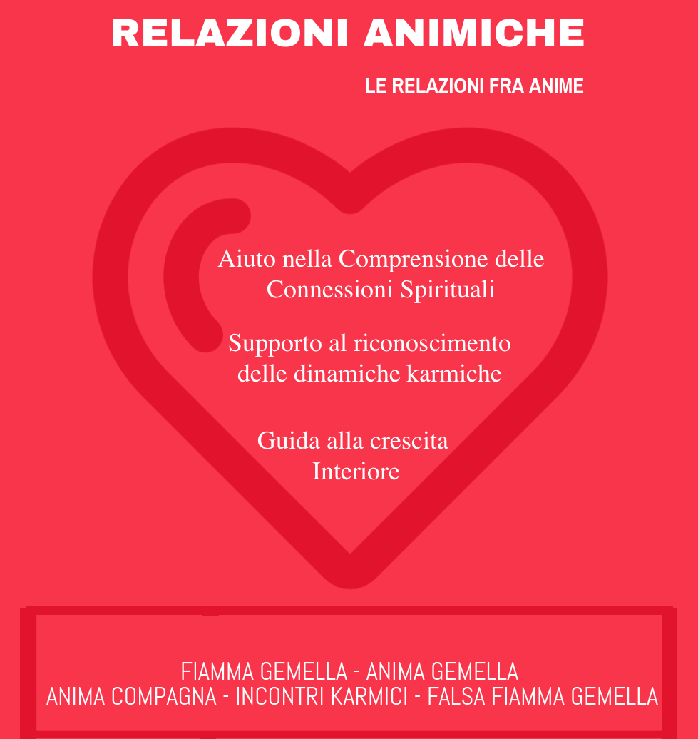 Percorso sulle relazioni animiche: comprendi fiamme gemelle, anime affini e legami karmici. Guarigione, consapevolezza e amore spirituale.

