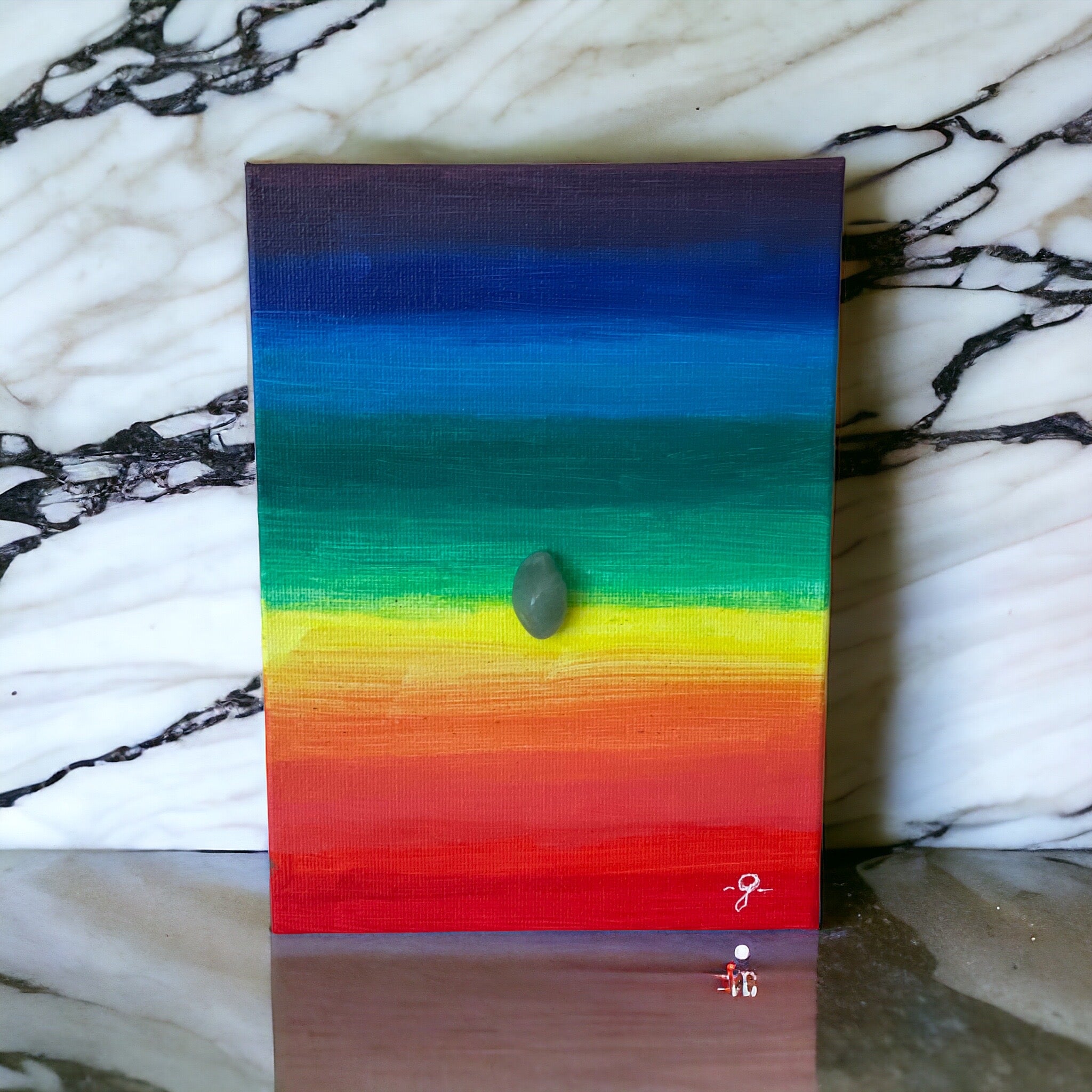 Quadro "Un Mare di Arcobaleno" di Giulia Regain: arte ispirata, colori vib